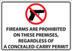 ZING Firearms Prohibited 10Hx14W