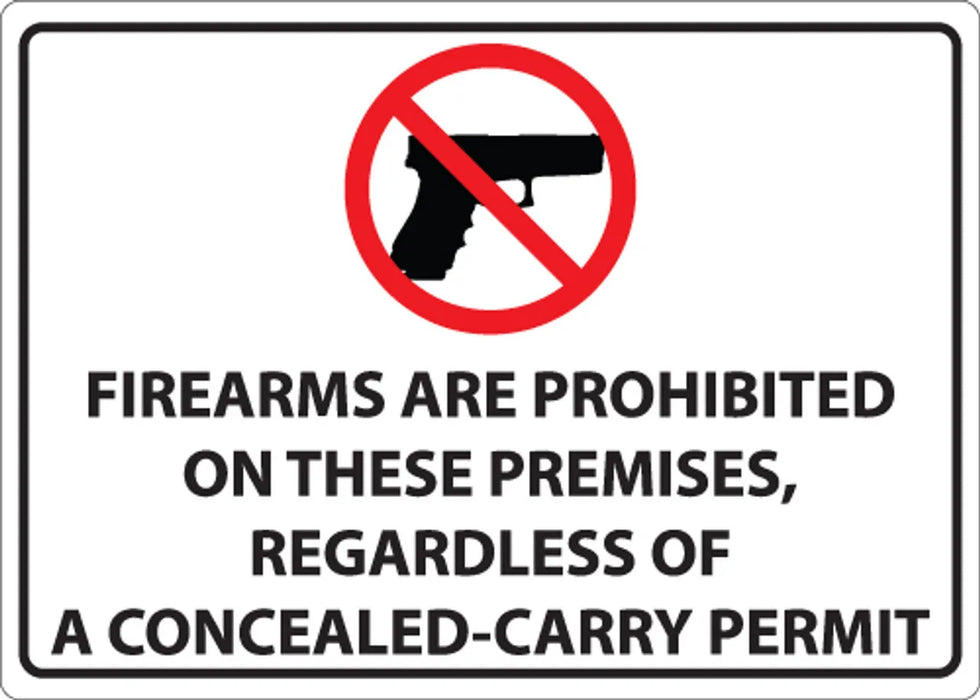 ZING Firearms Prohibited 10Hx14W