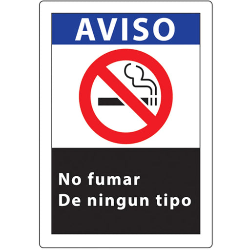 ZING Aviso No Fumar, No Smoking 10Hx7W, SA