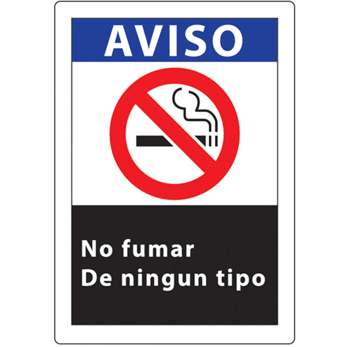 ZING Aviso No Fumar No Smoking Sign 14x10 PL