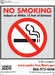 ZING No Smoking Window Decal IL, 5x7 PK 2