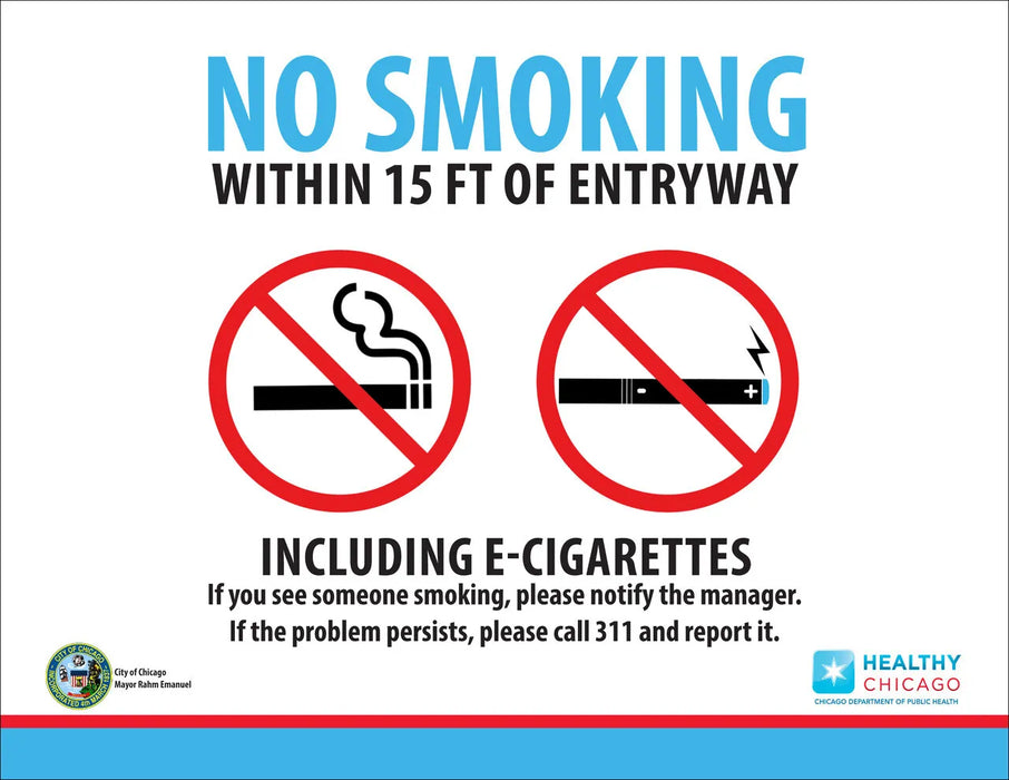 ZING No Smoking E-Cig Decal Illinois 5x7 2-PK