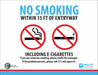 ZING No Smoking E-Cig Decal Illinois 5x7 2-PK