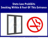 ZING No Smoking Window Decal IN, 7x5 2-Pk