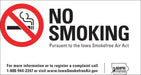 ZING No Smoking Window Decal Iowa, 7x5, 2-Pk