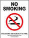 ZING No Smoking Label, New Jersey, 7x5, 2-Pk