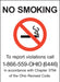 ZING No Smoking Ohio, 10inWx14in H, Plastic