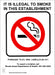 ZING No Smoking RI, 7inWx10inH, Polystyrn