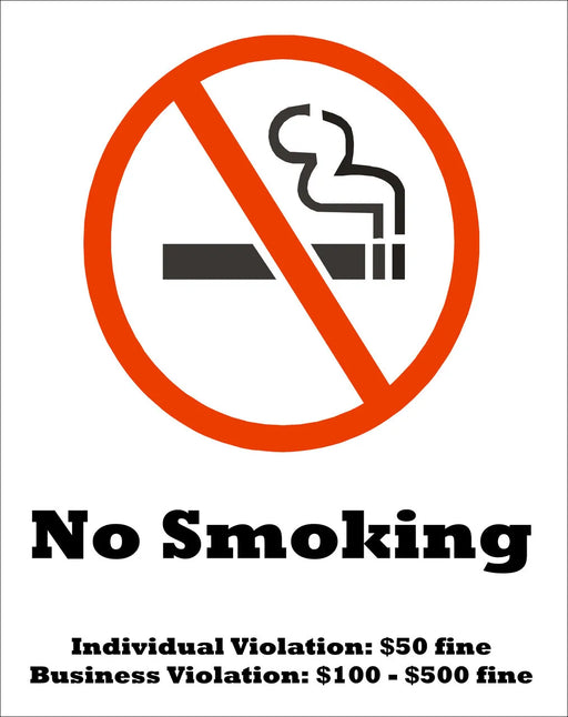 ZING No Smoking Decal, Tennessee, 7x5, 2/pk