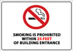 ZING No Smoking Window Decal 25 ft, 5x7 2-pk