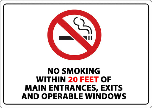 ZING No Smoking Window Decal 20 ft, 5x7 2-Pk