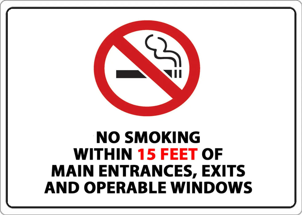 ZING No Smoking Window Decal 15 ft 5x7 2-Pk