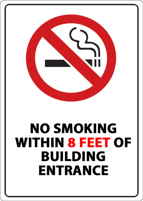 ZING No Smoking, 8 Feet, Decal, 7x5, 2/pk