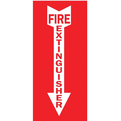 ZING FIRE EXTINGUISHER, 3.25"Wx14"H, Adhesive