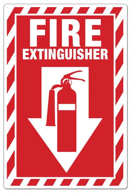 ZING FIRE EXTINGUISHER Picto Down Arr 14x10