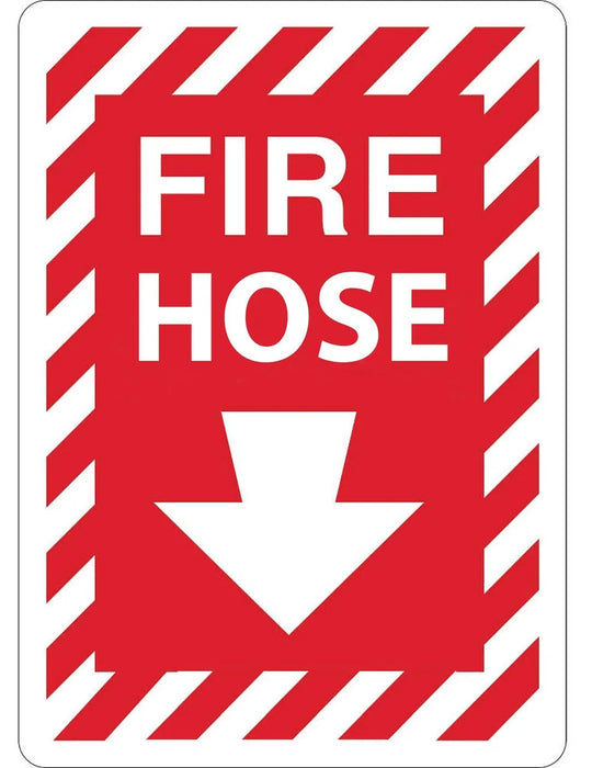 ZING FIRE HOSE, Down Arrow, 10x7, Adhesive