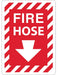 ZING FIRE HOSE, Down Arrow, 10x7, Adhesive