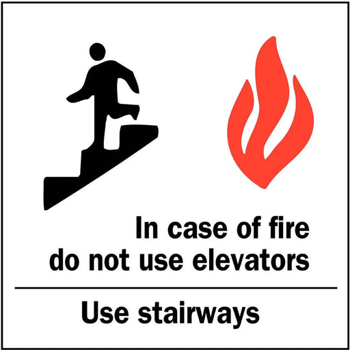 ZING IN CASE OF FIRE-ELEVATORS, 7x10, Alum