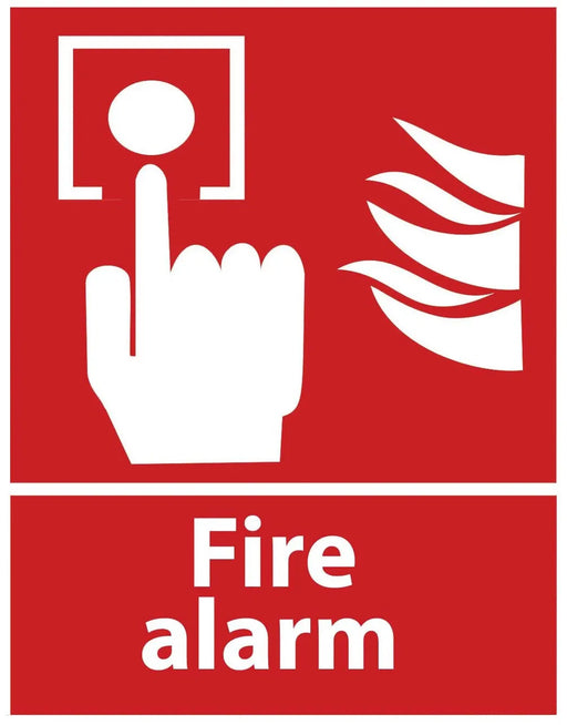 ZING FIRE ALARM, ANSI, Picto, 7x10, Aluminum