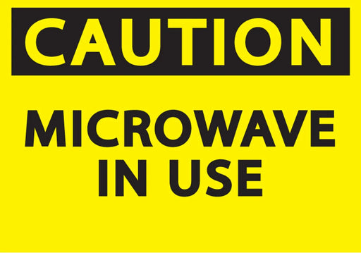 ZING Caution Microwave in Use, 7x10 Self-Adh