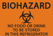 ZING Biohazard No Food or Drink To Be 7x10