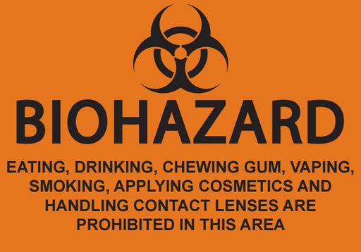 ZING BioHazard No Eating, Smoking 7x10