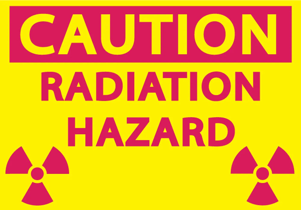 ZING Caution Radiation Hazard 7x10, Plastic