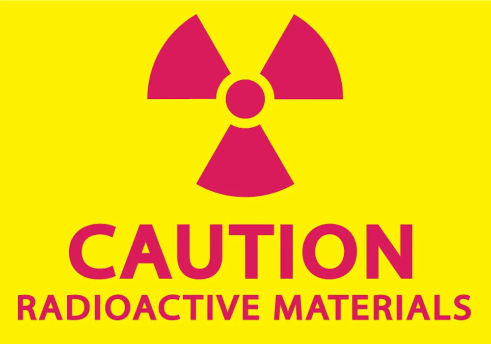 ZING Caution Radiation Materials 7x10, Alum