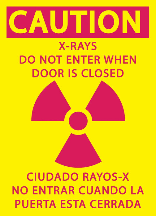 ZING Caution X-Ray, Bilingual Area 10x7 Adh