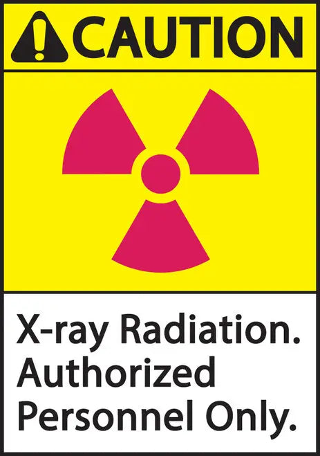 ZING Caution X-Ray Radiation ANSI 10x7 Plast