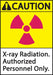 ZING Caution X-Ray Radiation ANSI 10x7 Plast