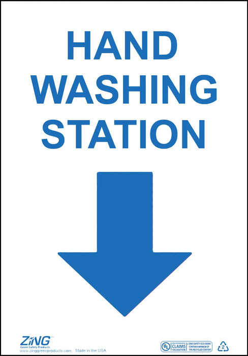 ZING Hand Washing Station, 10x7 Adhesive