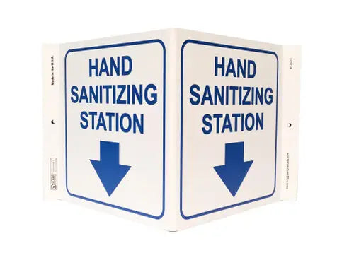 ZING Hand Sanitizing Station, V Style Sign