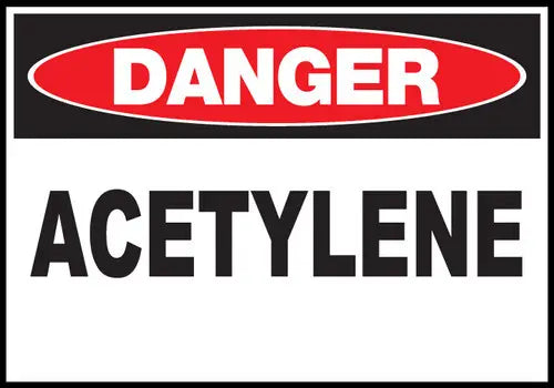 ZING DANGER, ACETYLENE, 10x14, Adhesive