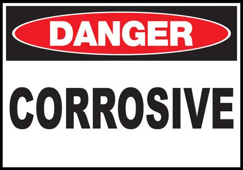 ZING DANGER, CORROSIVE 10x14 in.  Adhesive