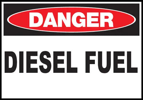 ZING DANGER, DIESEL FUEL 10x14 in.  Plastic