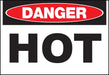 ZING DANGER, HOT 10x14 in.  Plastic