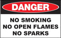 ZING DANGER, No Smoking No Open Flames 7x10