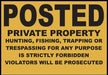 ZING Sign,POSTED Private Property,10x14 PL