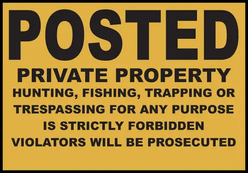 ZING Sign,POSTED Private Property,10x14 PL