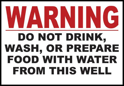 ZING Sign,WARNING Do Not Drink, Wash 10x14