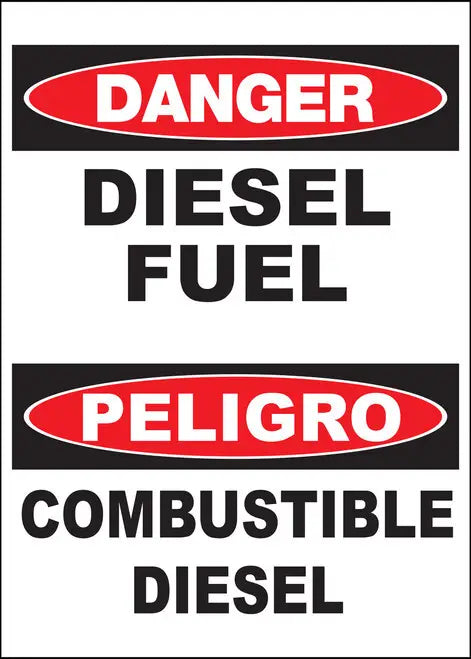 ZING Bilingual,DANGER,Diesel Fuel 14x10