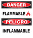 ZING Bilingual,DANGER,Flammable Inflamm 14x10