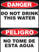 ZING Sign,Bilingual,DANGER,Do Not Drink, PL