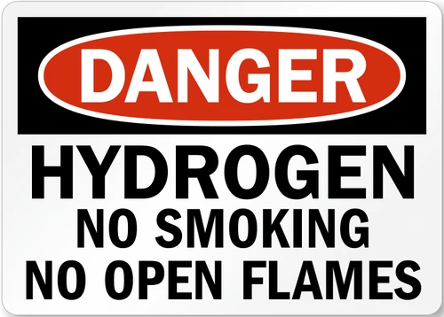 ZING DANGER Hydrogen No Smoking No Open 10x14