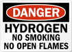 ZING DANGER, Hydrogen No Smoking No 10x14