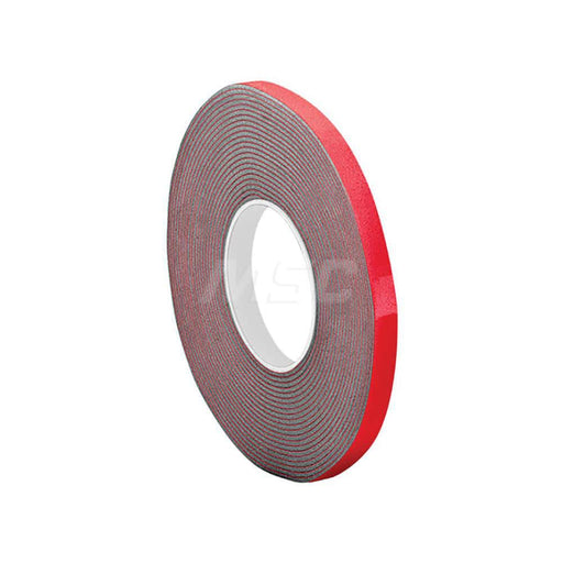 Black Double-Sided Foam Tape: 1/2" Wide, 5 yd Long, 45 mil Thick, Acrylic Adhesive