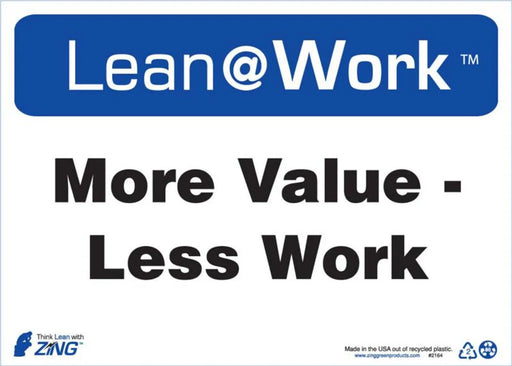 ZING LEAN MORE VALUE LESS WORK