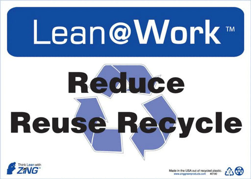 ZING LEAN REDUCE REUSE RECYCLE