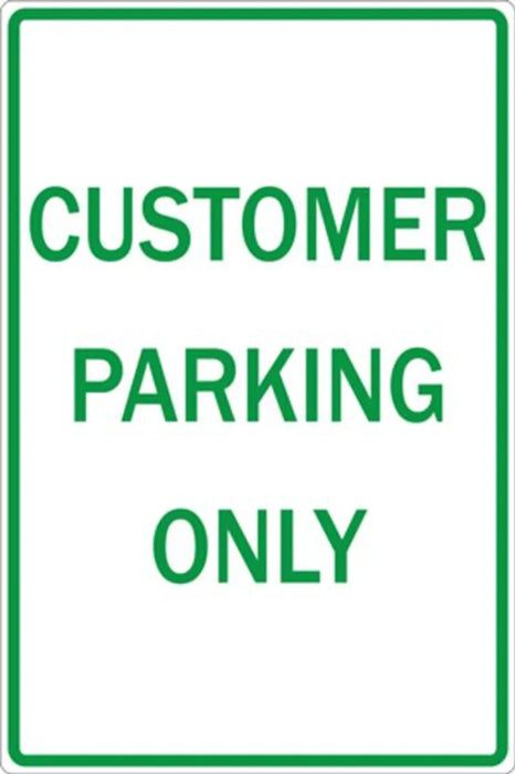 ZING Customer Parking Only, HIP, 12x18, Alum